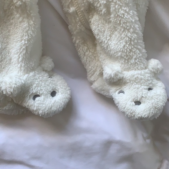 Fleece Bunting Bear Suit with Mittens - Picture 6 of 12